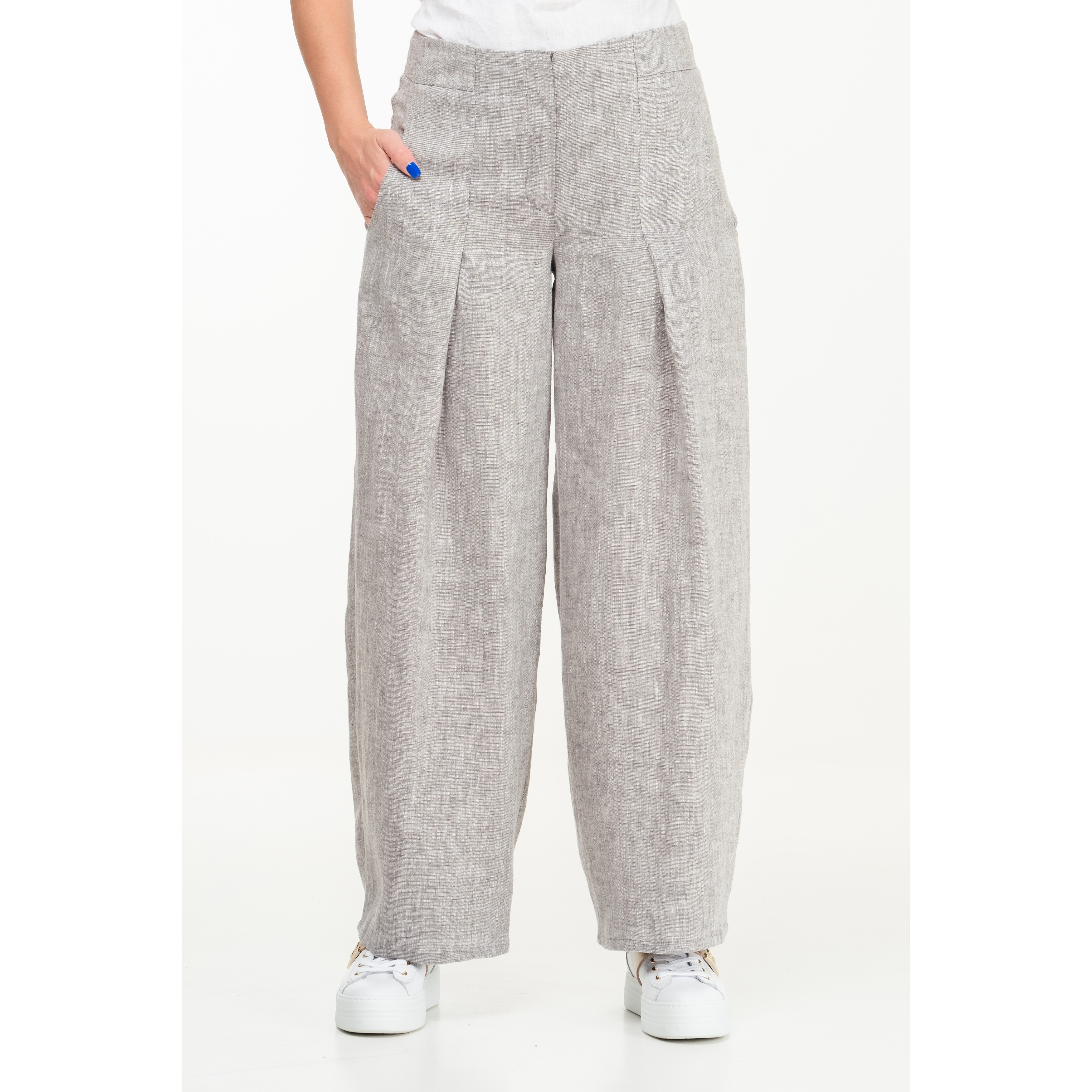 Grey linen 2025 pants womens